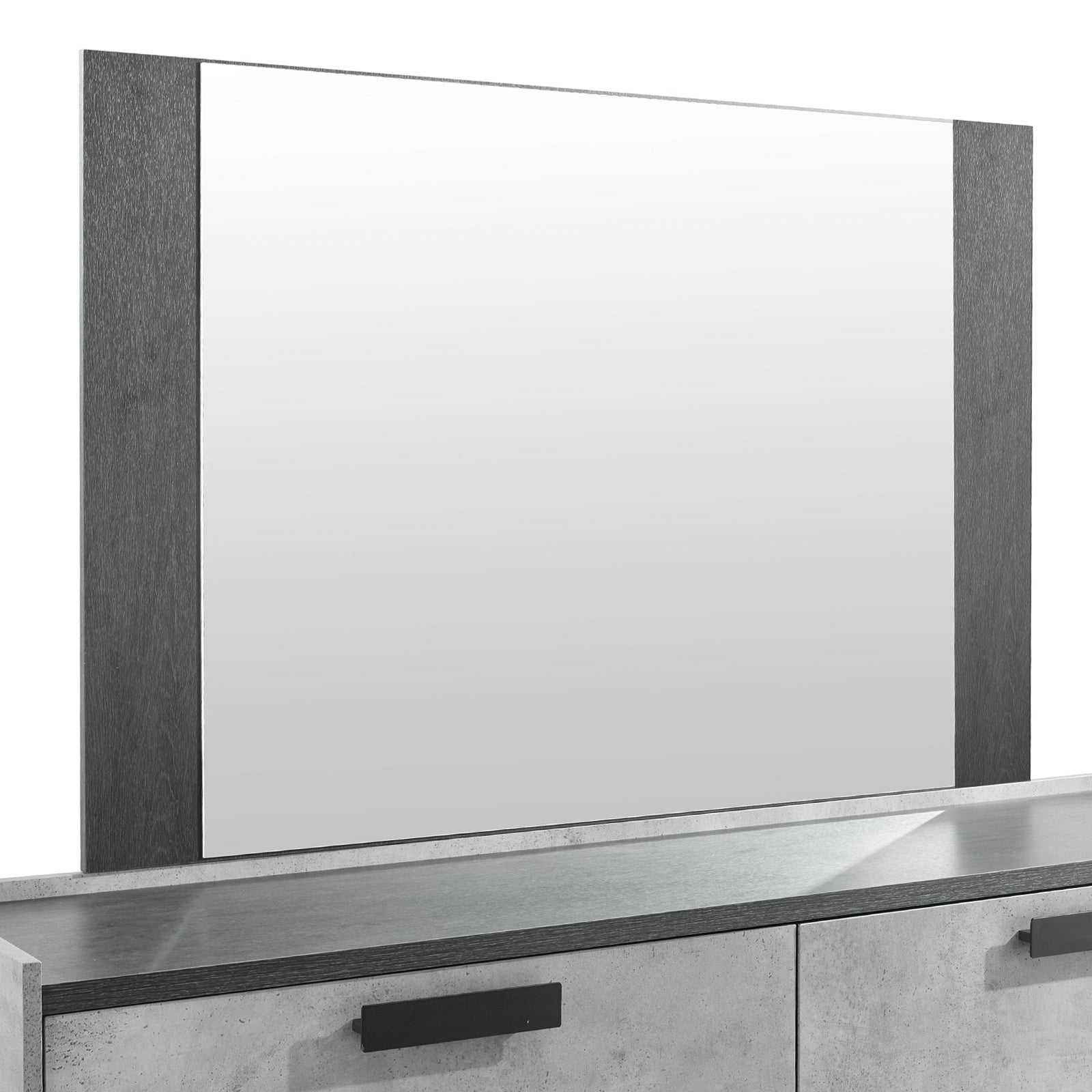 Tallboy with 5 Storage Drawers MDF Combination of Black & Cement Colour