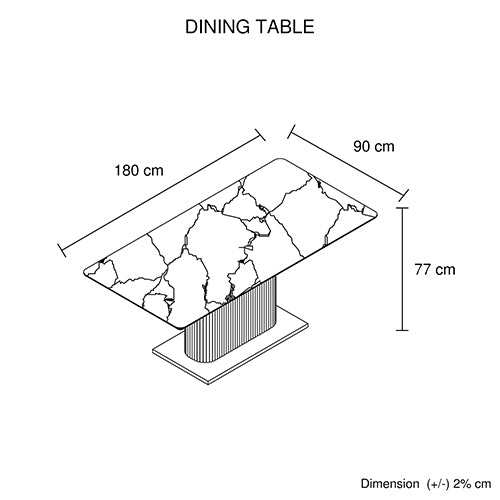 Aspen Ceramic Dining Table MDF Stainless Steel feet