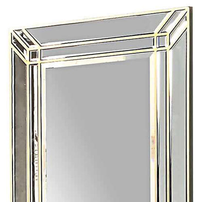 Wall Mirror MDF Construction Rectangular Shape Silver Colour