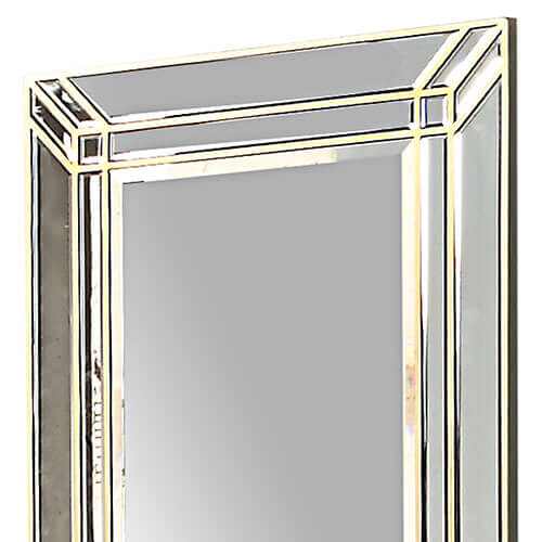 Wall Mirror MDF Construction Rectangular Shape Silver Colour