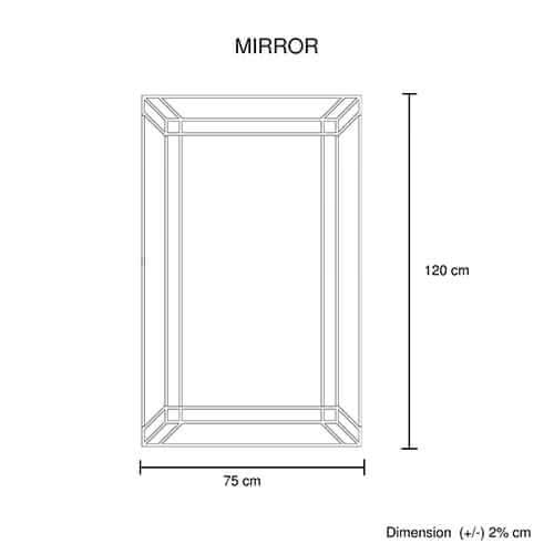 Wall Mirror MDF Construction Rectangular Shape Silver Colour