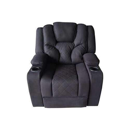 3+1+1 Seater Electric Recliner Stylish Rhino Fabric Black Lounge Armch