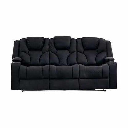 3+1+1 Seater Electric Recliner Stylish Rhino Fabric Black Lounge Armch