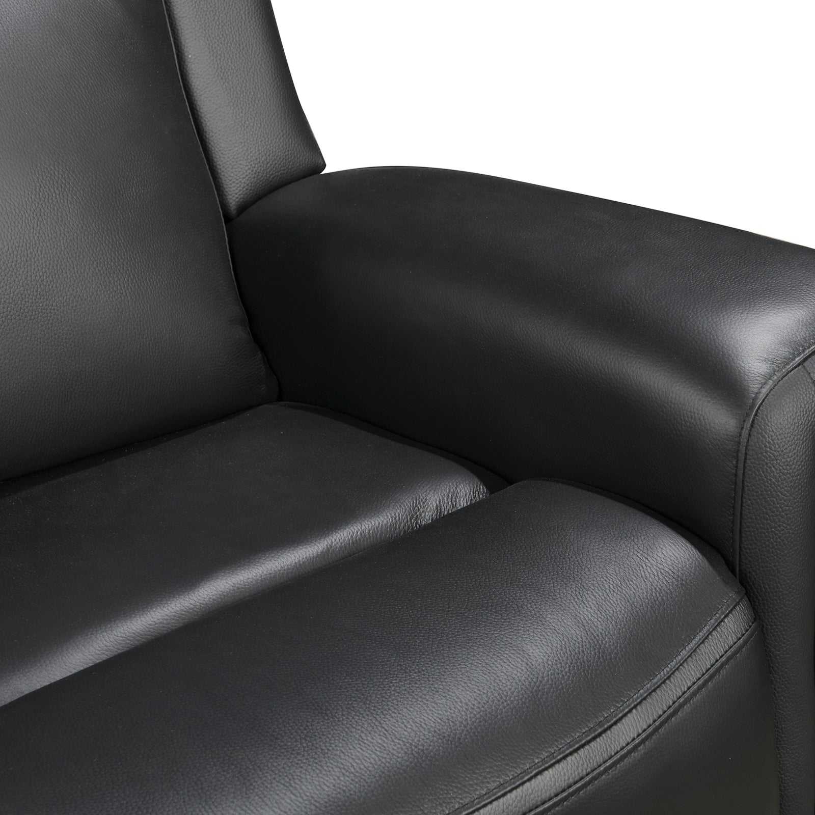3-2 Seater Electric Leather/PVC Black Recliner Set