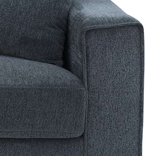 2+3 seater sofa set in charcoal fabric with premium detailing, featuring thick padded cushions and pillows for enhanced comfort.