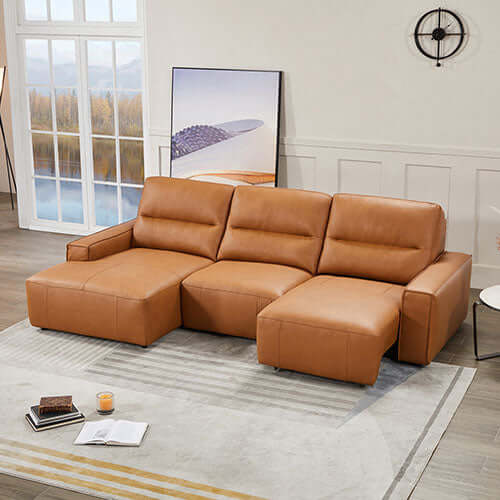 Albany 3 Seater Leather Sofa Bed - Modern Comfort-Upinteriors