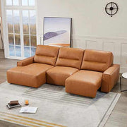 Albany Genuine Leather 3 Seater Couch With Chaise