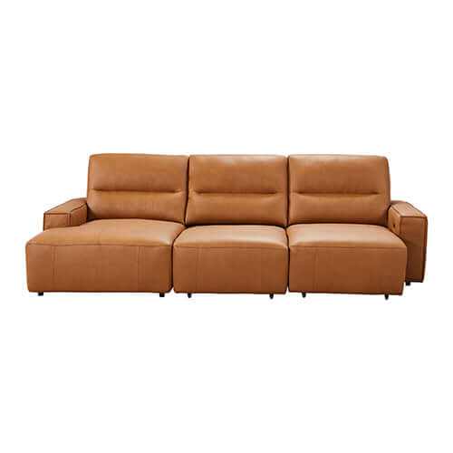 Albany Genuine Leather 3 Seater Couch With Chaise