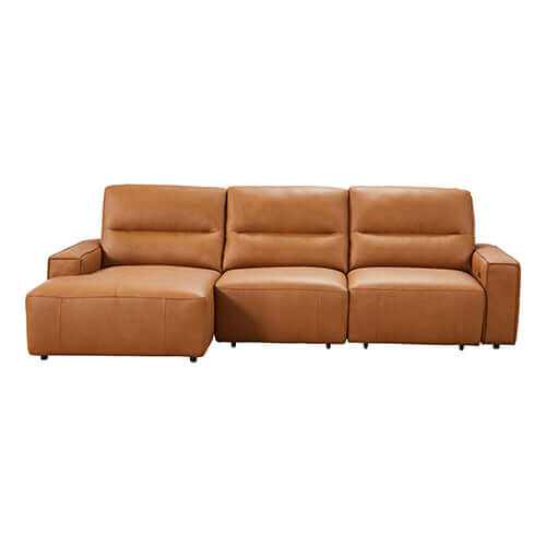 Albany Genuine Leather 3 Seater Couch With Chaise