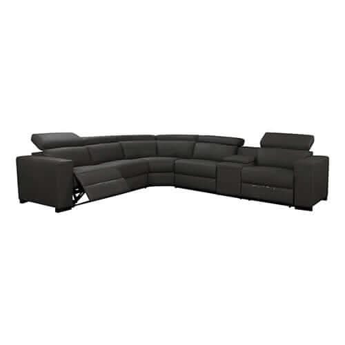 6 Seater Real Leather Sofa Couch for Living Room with Adjustable Headr