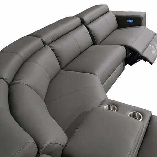 6 seater leather couch