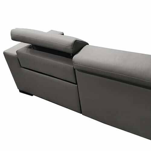 6 Seater Real Leather Sofa Couch for Living Room with Adjustable Headr