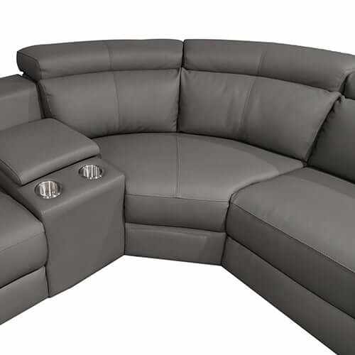 6 Seater Real Leather Sofa Couch for Living Room with Adjustable Headr