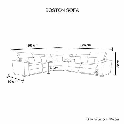 6 Seater Real Leather Sofa Couch for Living Room with Adjustable Headr