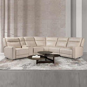 Berlin 6 Seater Sectional Genuine Leather Recliner Sofa with 2 Power S