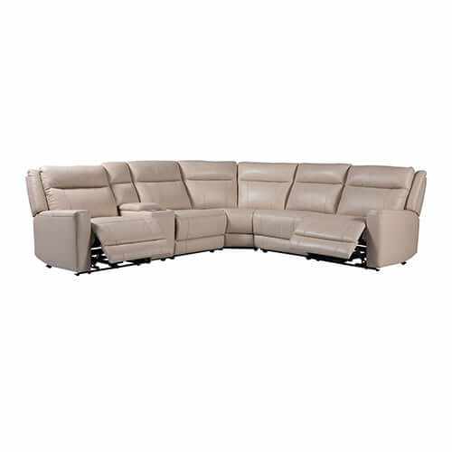 Berlin 6 Seater Sectional Genuine Leather Recliner Sofa with 2 Power S