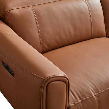 London 5 Seater Genuine Leather Sectional Recliner Sofa with Left Chai