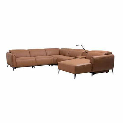 London 5 Seater Genuine Leather Electric Reclining Sofa With Right Cha