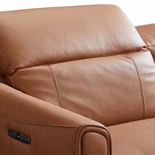 London 5 Seater Genuine Leather Reclining Sofa With Chaise