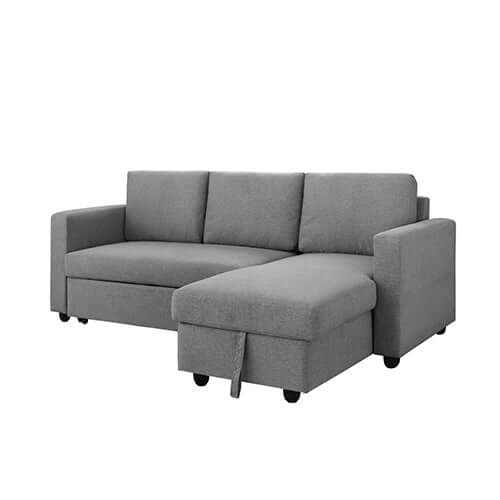 Murry 2 Seater Sofa Bed With Storage Corner Lounge Set In Grey With Ch