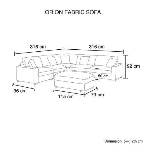 Orion L Shape Premium Sofa Couch with Ottoman