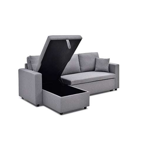 Multifunctional Sofa Bed Fabric Upholstery Chaise Section Comfy Cushions Armrests
