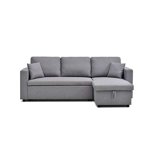 Multifunctional Sofa Bed Fabric Upholstery Chaise Section Comfy Cushions Armrests