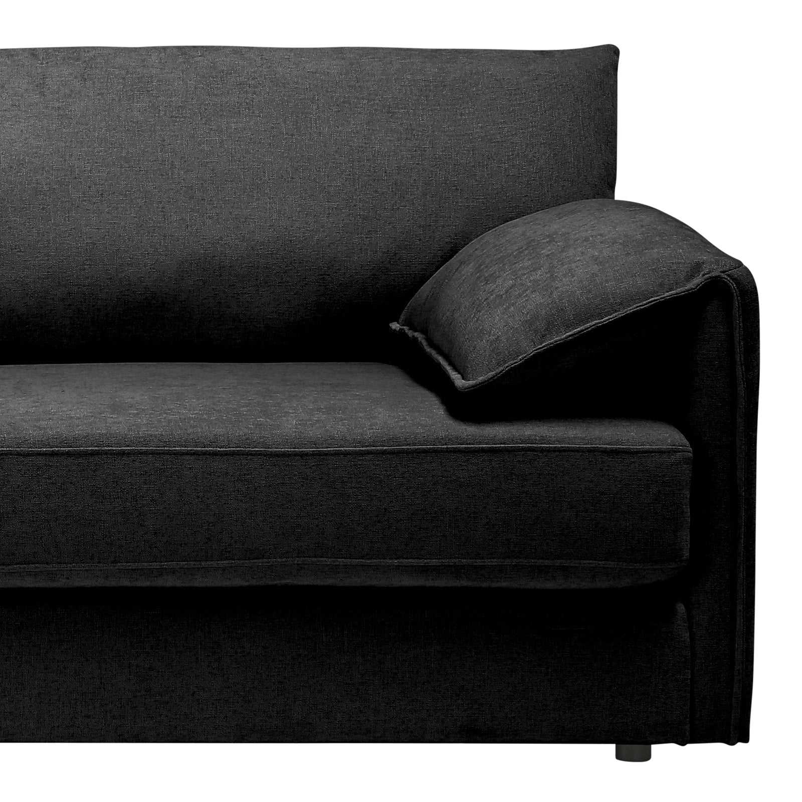 Multifunctional 3-seater sofa bed with fabric upholstery and pocket spring.
