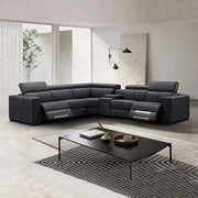Washington 6 Seater Leather Recliner Sofa and Reversible Console