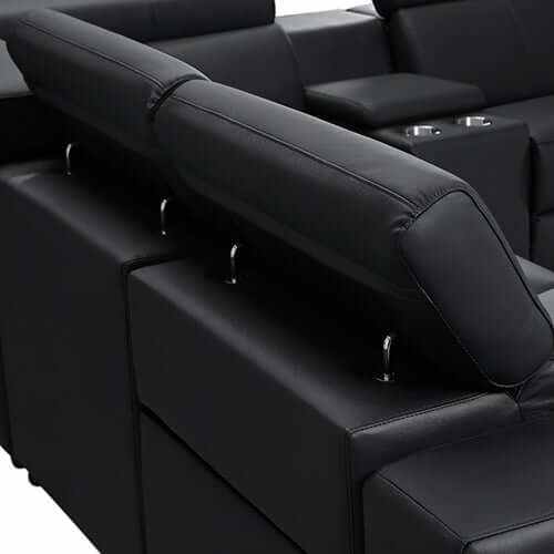 Washington 6 Seater Leather Recliner Sofa and Reversible Console