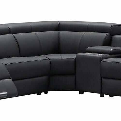 Washington 6 Seater Leather Recliner Sofa and Reversible Console