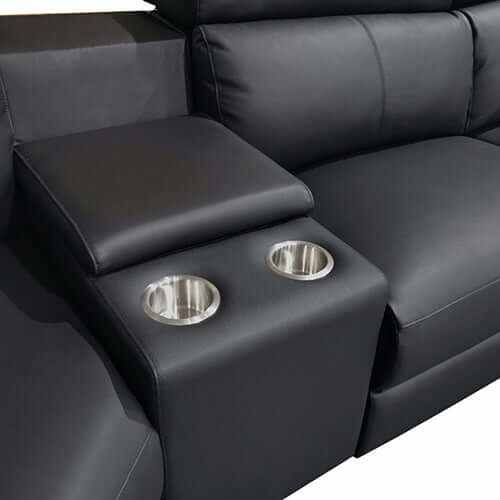 Washington 6 Seater Leather Recliner Sofa and Reversible Console
