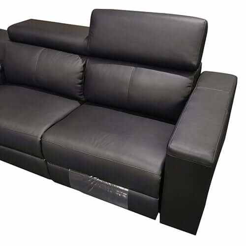 Washington 6 Seater Leather Recliner Sofa and Reversible Console