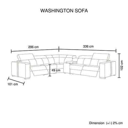 Washington Genuine Leather 6 Seater Recliner Sofa And Reversible Conso