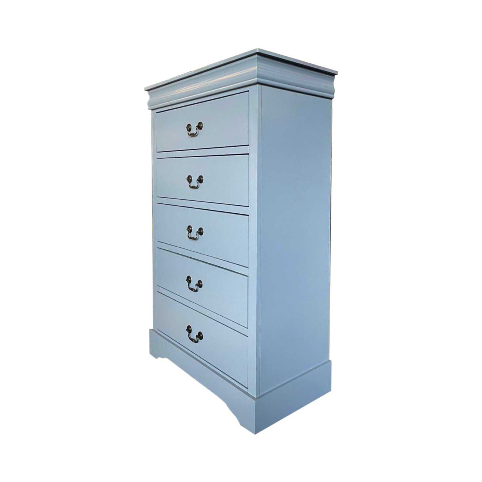 Tallboy Cabinet with 5 Storage Drawers in Grey Colour
