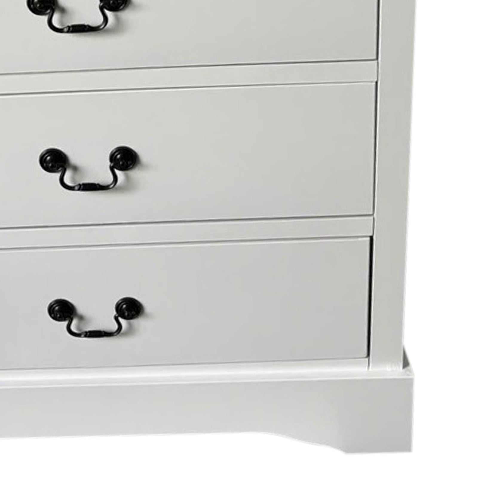 White Tallboy with 5 Storage Drawers