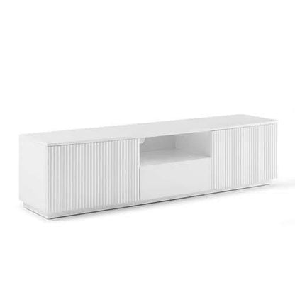 TV Cabinet Storage Drawer MDF Glossy Entertainment Unit in White colou