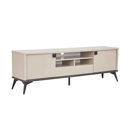 TV Cabinet with Storage Drawer Open Shelve Cabinet MDF in Champagne Co