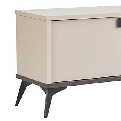 TV Cabinet with Storage Drawer Open Shelve Cabinet MDF in Champagne Co