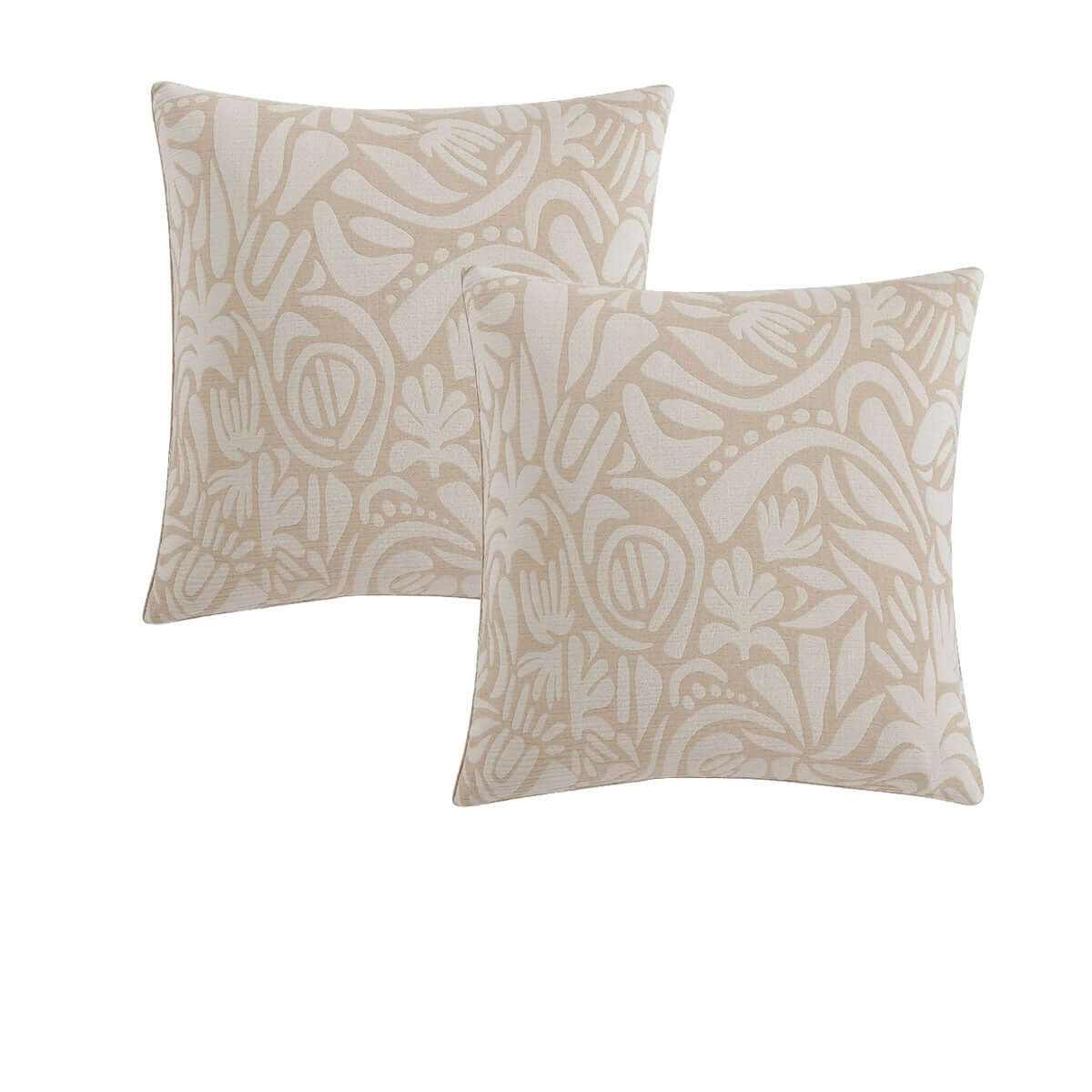 Pair of Haven Caramel Jacquard European Pillowcases 65 x 65cm