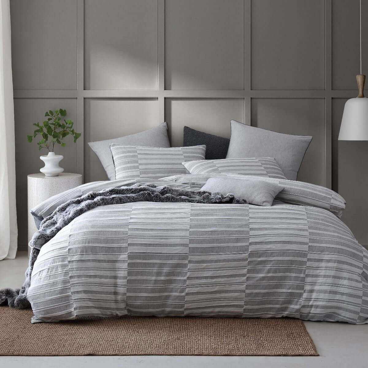 Balmoral Ash 100% Cotton Elegant Quilt Cover Set King