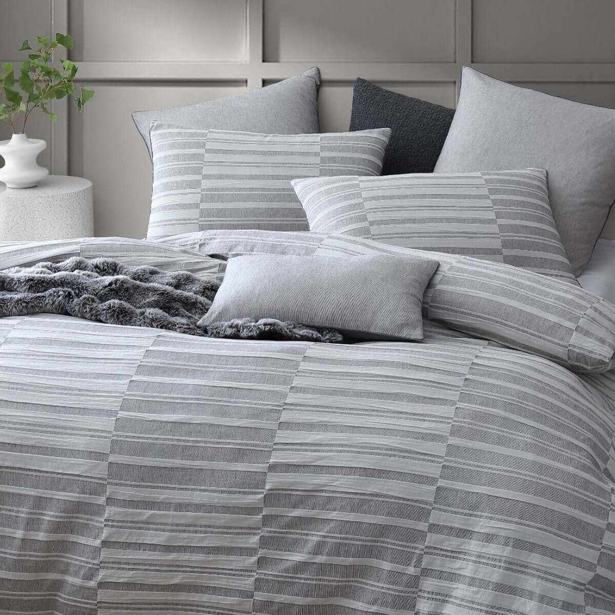 Balmoral Ash 100% Cotton Elegant Quilt Cover Set King