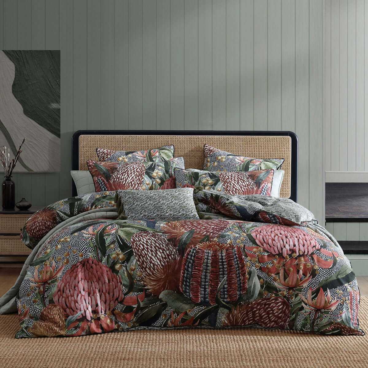 Barrabar Ruby 250TC 100% Cotton Sateen King Size Quilt Cover Set