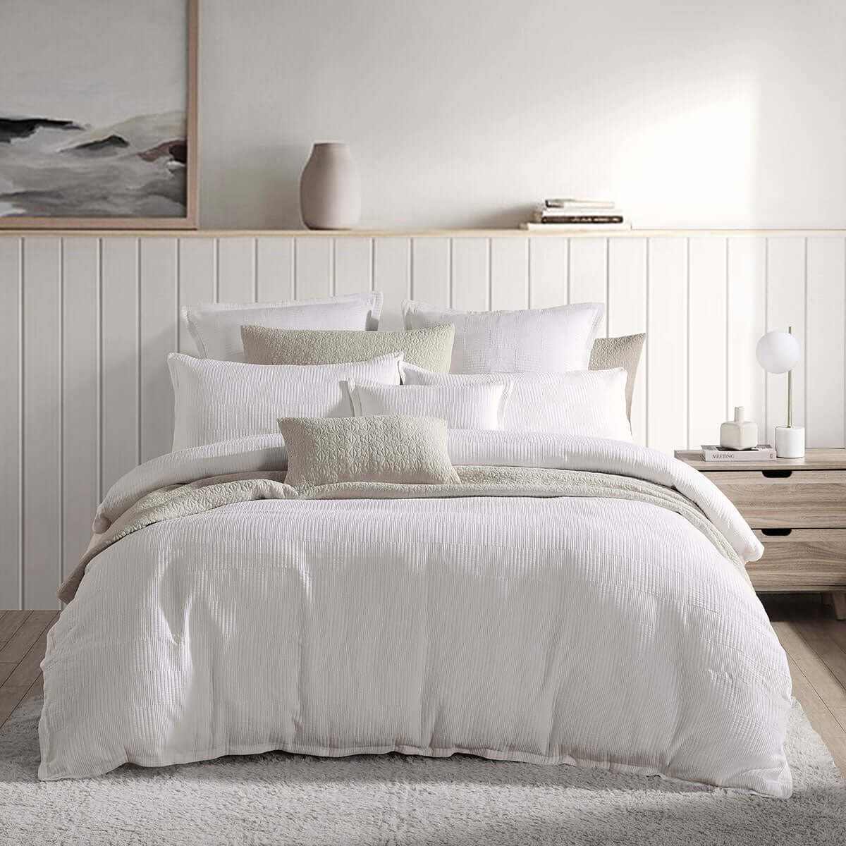 Platinum Collection Caspian White Quilt Cover Set King