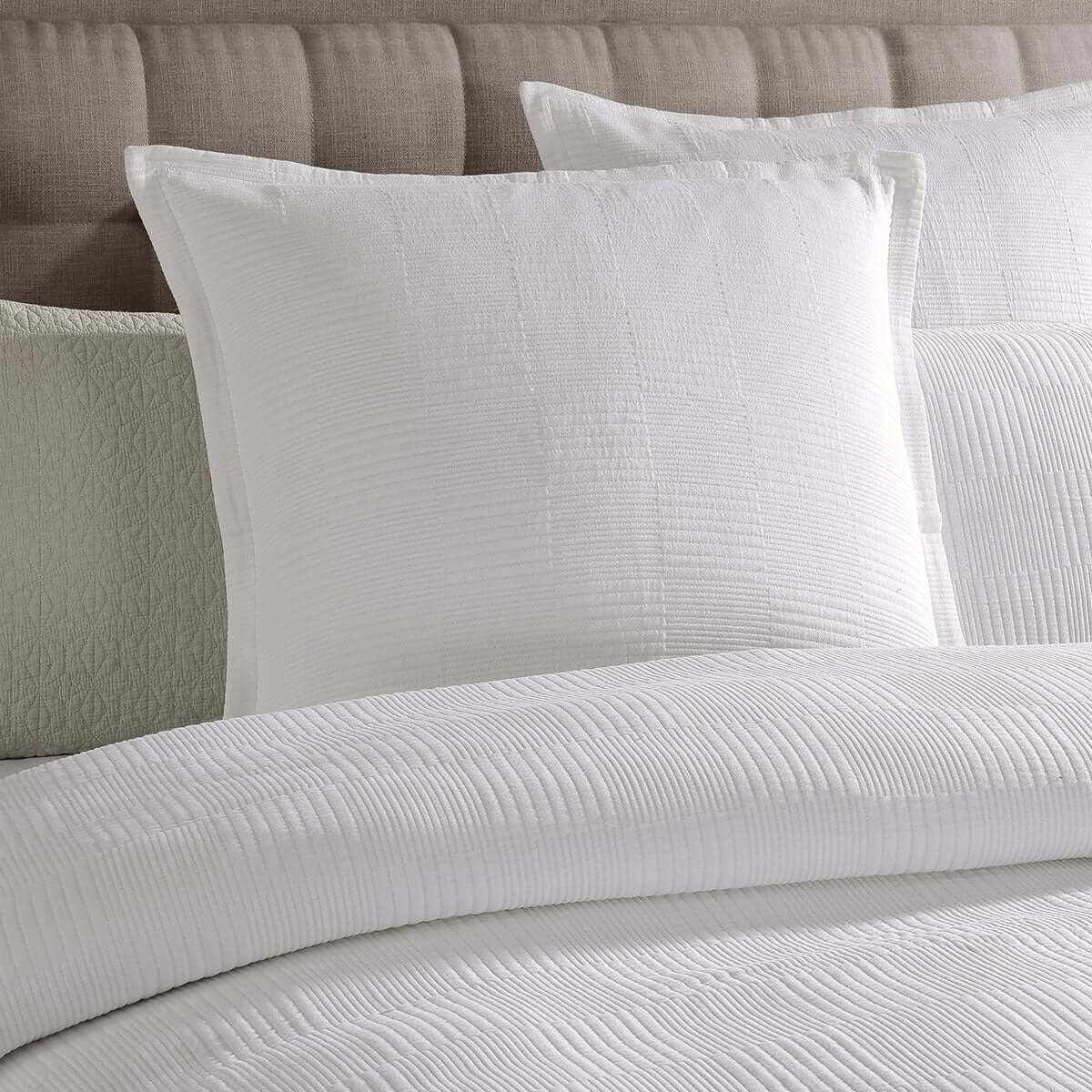 Platinum Collection Caspian White Cotton Queen Quilt Cover Set