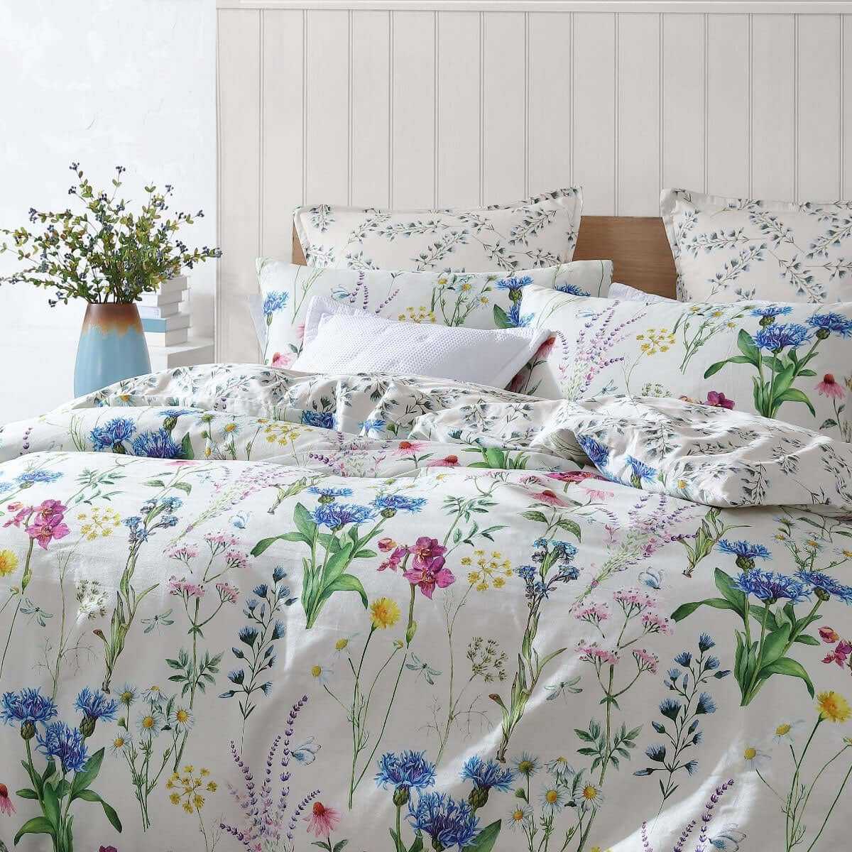 Floriana Ivory 250TC 100% Cotton Sateen Duvet Cover Set King