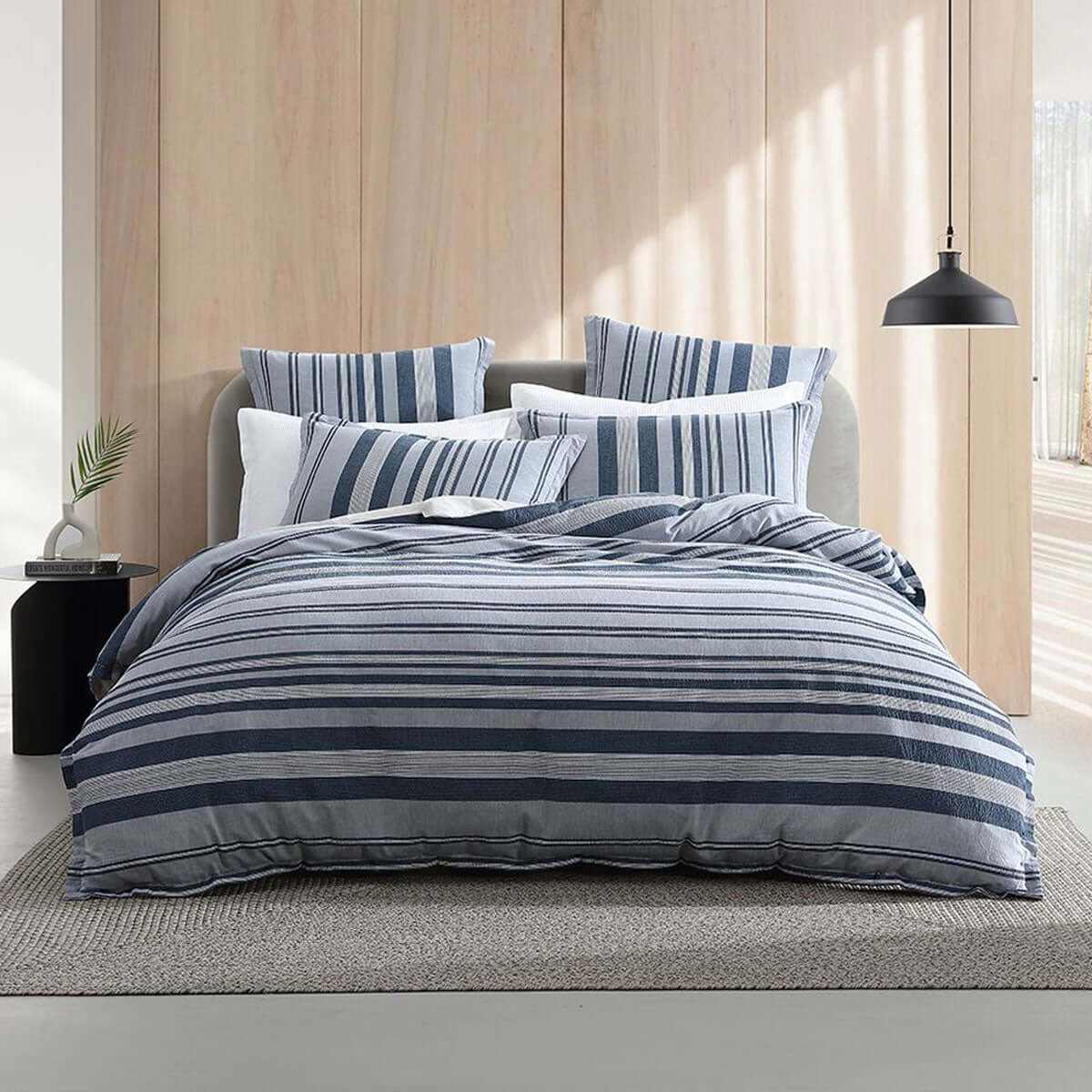 Hunter Indigo King Size Cotton Duvet Cover Set