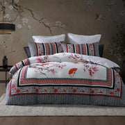 Tokyo 100% Cotton Sateen Drift Red Quilt Cover Set Queen