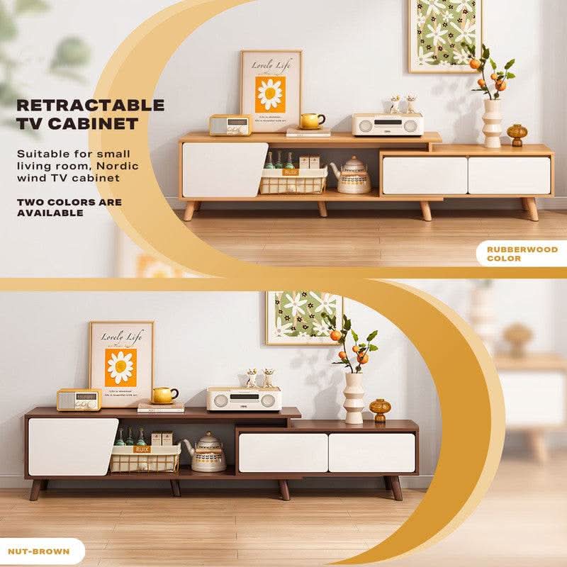 Adjustable TV Stand Entertainment Unit 120-200cm with Storage Drawer