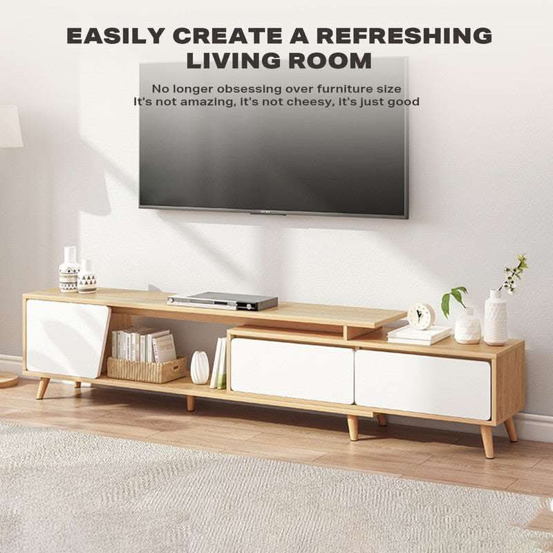 Adjustable TV Stand Entertainment Unit 120-190cm with Storage Drawer